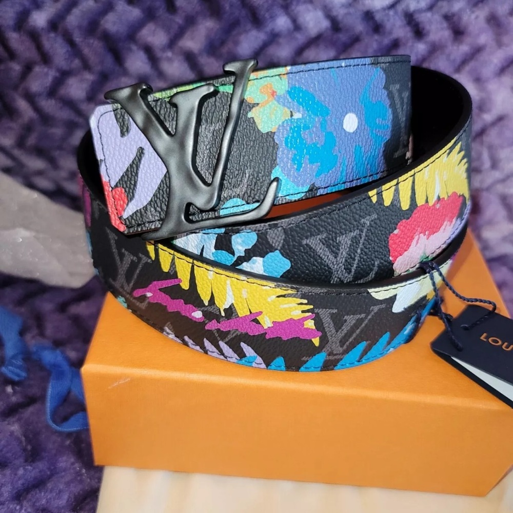 LOUIS VUITTON WATERCOLOR VIRGIL ABLOH 40 MM BELT SIZE 100=40 Mens Limited Editio